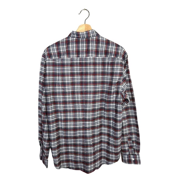 Frank & Eileen Finbar Red Black Navy Plaid Flannel Long Sleeve Button Down M - Picture 2 of 7